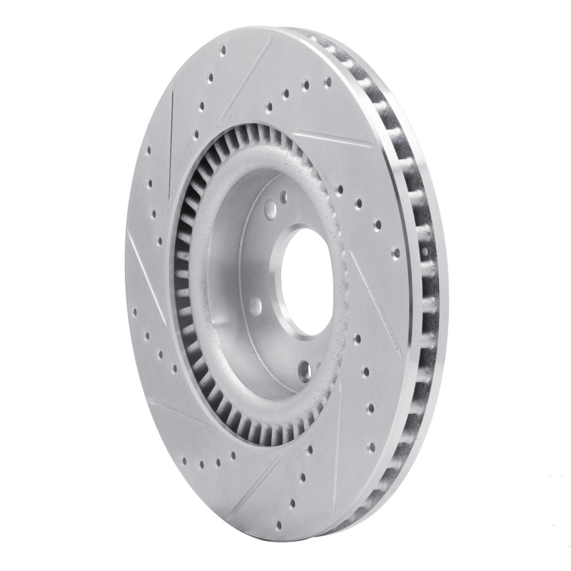 Hyundai Sonata Brake Rotor (1) - Front Right - R1 Concepts - Drilled & Slotted - Silver - `11-`25